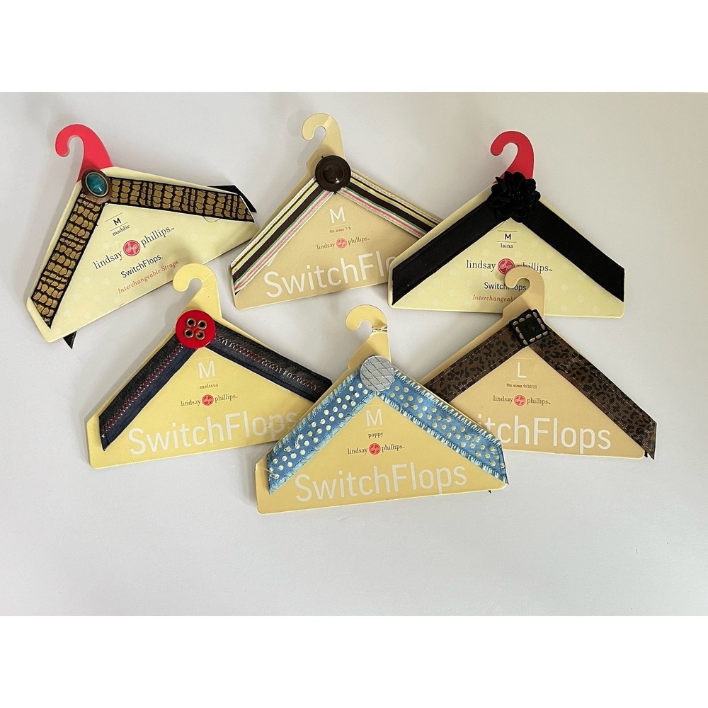 Lindsay Phillips SWITCHFLOPS bundle 6 pair NWT blue red snakeskin